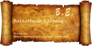 Bettelheim Elizeus névjegykártya